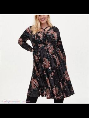torrid Black Paisley Skater Dress